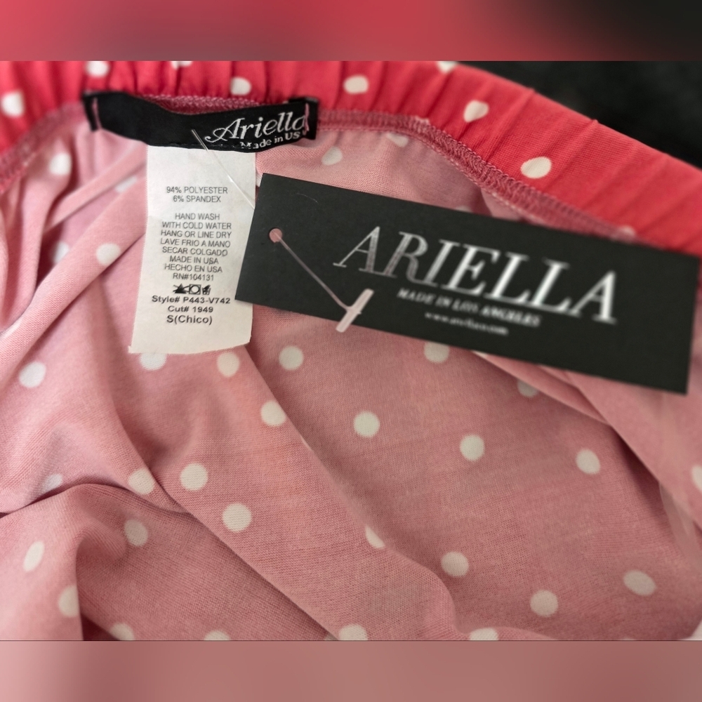 Ariella Pink and White Polka Dot Romper - Picture 4 of 4